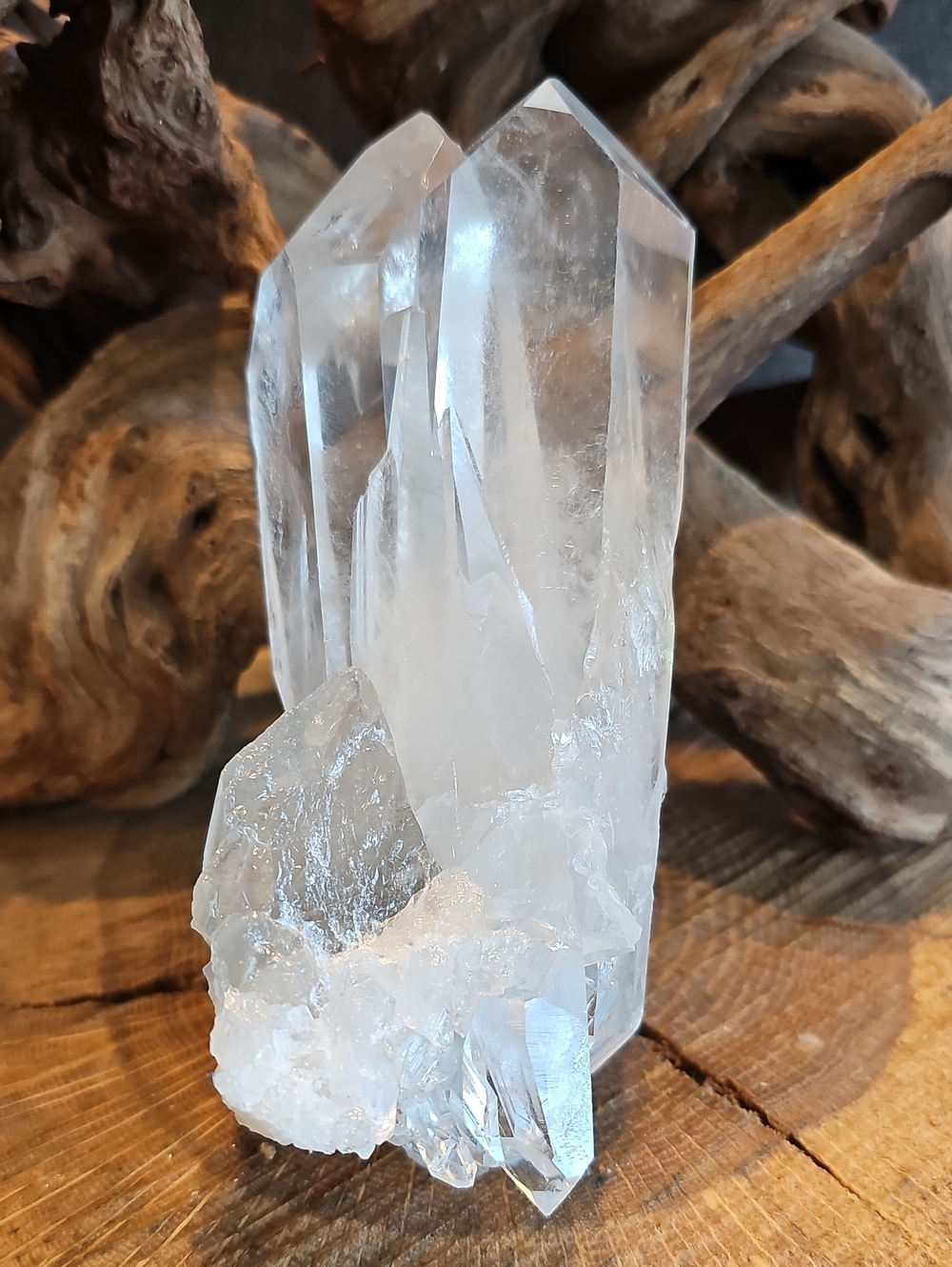 Clear Quartz Crystal Point Cluster - Transparent White Crystal